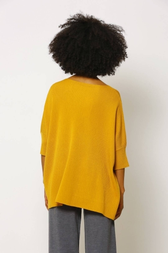 Jacquard Pocket Detailed Sweater - Mustard - 3
