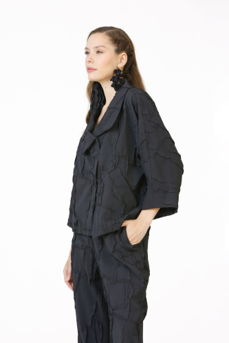 Jacquard Short Jacket - Black - 3