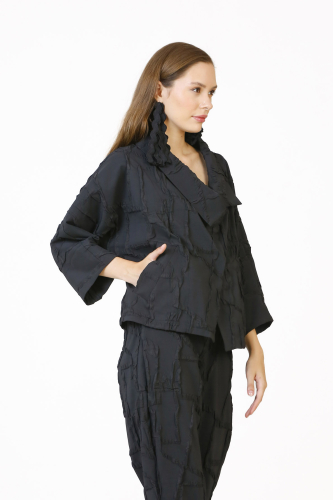 Jacquard Short Jacket - Black - 4