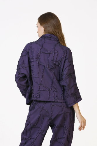 Jacquard Short Jacket - Purple - 6