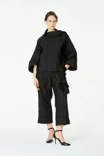 Janus Kolu Güllü Bluz - Siyah - BIZE (1)