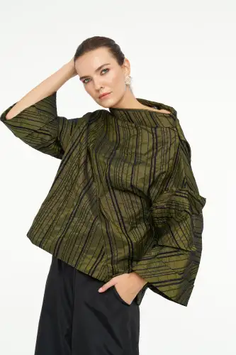 Janus Kolu Güllü Bluz - Yesil - 1