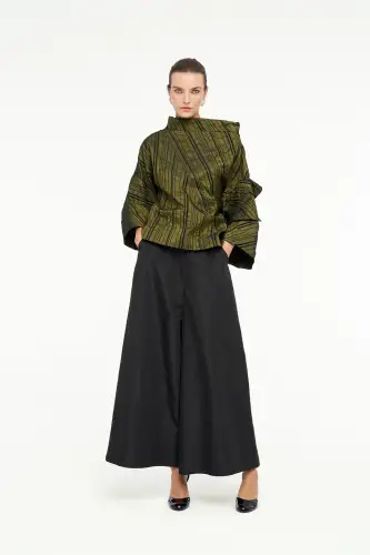 Janus Kolu Güllü Bluz - Yesil - BIZE (1)