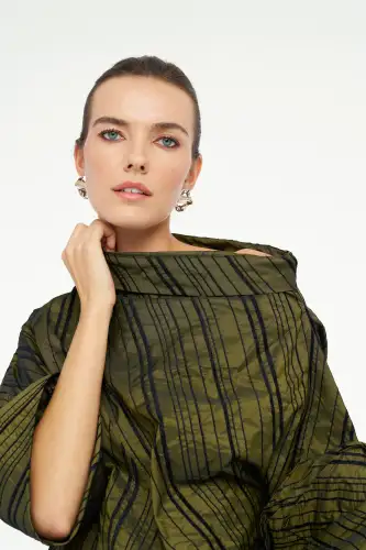 Janus Kolu Güllü Bluz - Yesil - 4