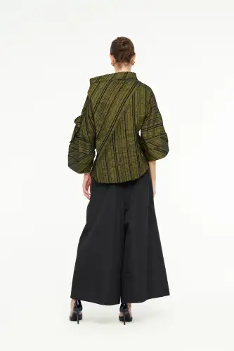 Janus Kolu Güllü Bluz - Yesil - 6