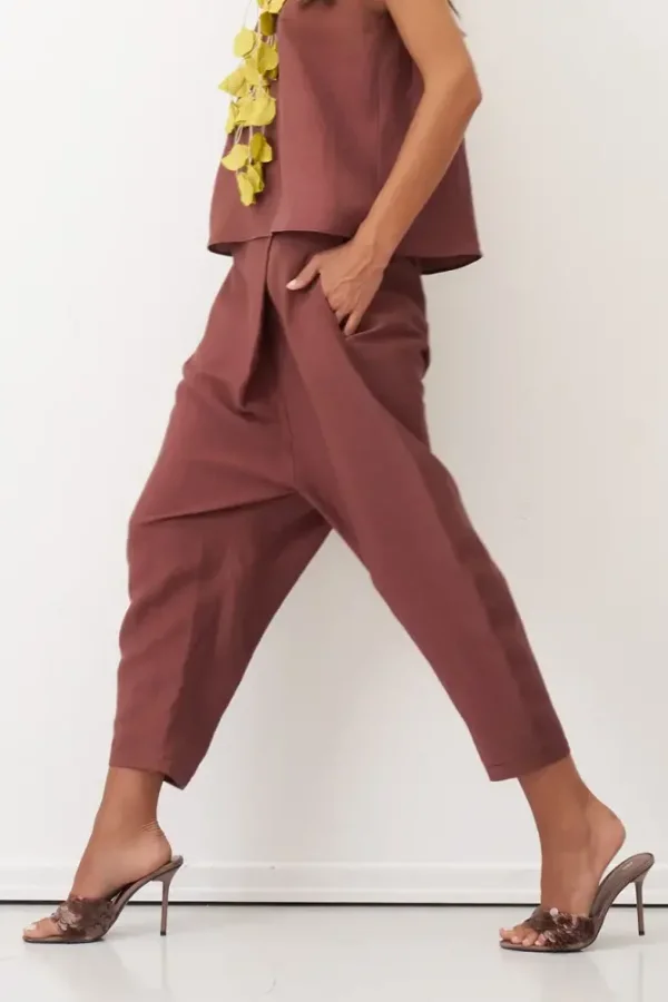 Kahverengi Anvelop Kapama Detaylı Patmos Pantolon - 3