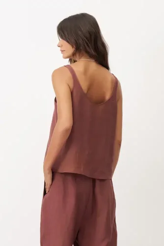 Kahverengi Askılı Patmos Bluz - 4