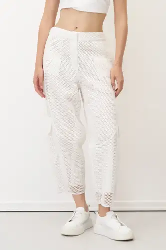 Kalavria Kargo Pantolon - Beyaz - 1