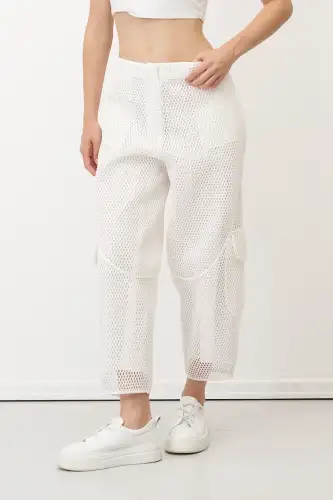 Kalavria Kargo Pantolon - Beyaz - 3