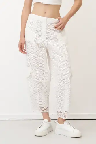 Kalavria Kargo Pantolon - Beyaz - 4