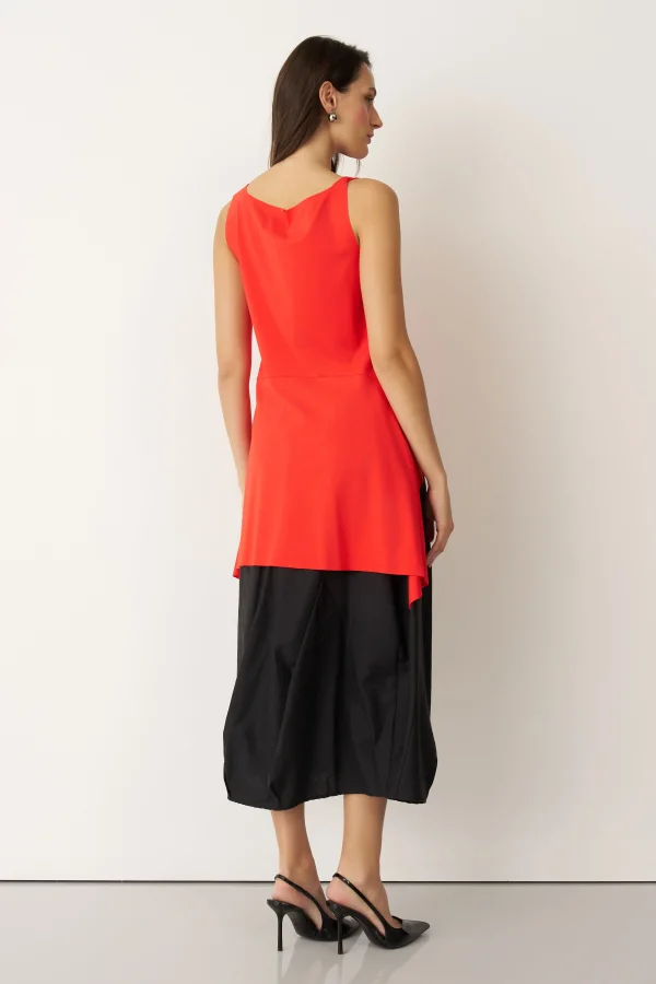 Kırmızı Çiçek Desenli V Yaka Spetses Bluz - 5