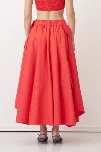 Kırmızı Korsajı Kalın Kemerli Çizgili Roumeli Etek - 4