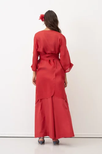 Kırmızı Monopetra Kimono - 6