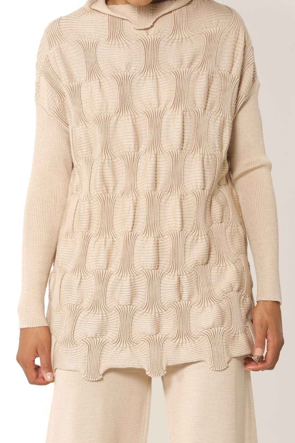 Knit Sweater - Beige - 4