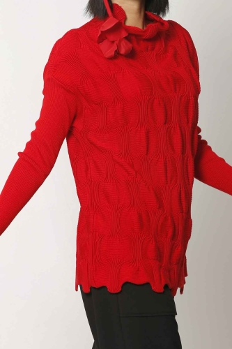 Knit Sweater - Red - 4
