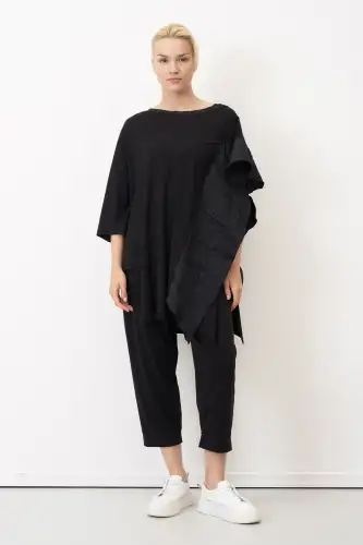 Kokkino Asimetrik Bluz - Siyah - BIZE (1)