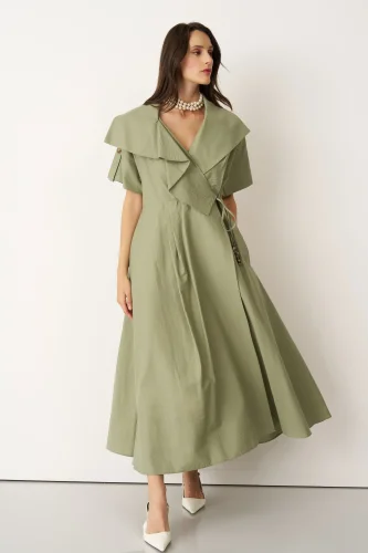 Kommeno Elbise - Yeşil - 5