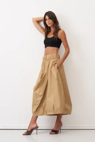 Kraft Lastikli Bel Balon Form Koufi Etek - 1