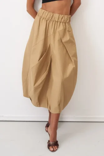 Kraft Lastikli Bel Balon Form Koufi Etek - 4