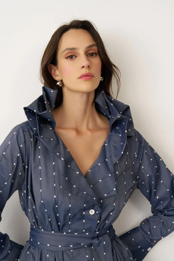 Lacivert Fournoi Elbise - 6