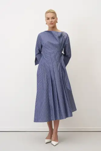 Lazareto Elbise - İndigo - 1