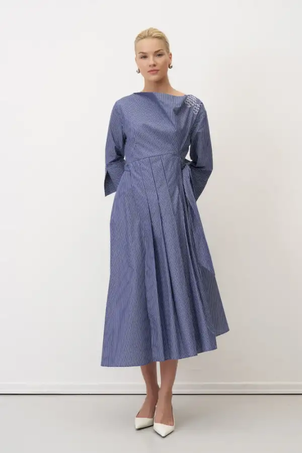 Lazareto Elbise - İndigo - 1