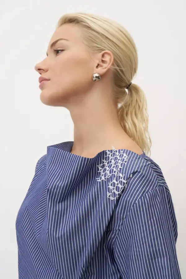 Lazareto Elbise - İndigo - 5