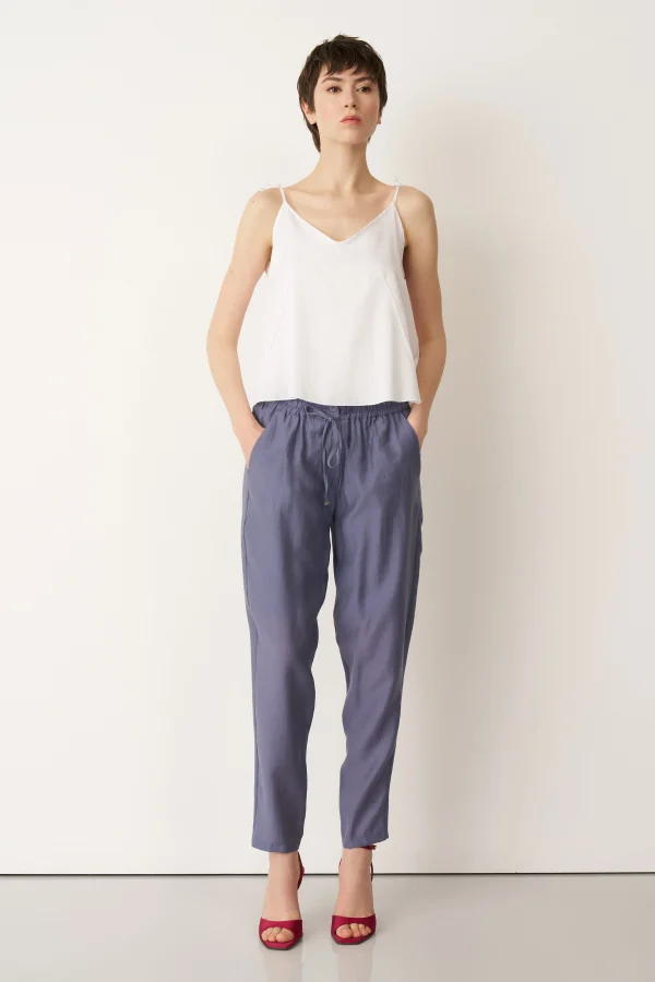 Limnos Esnek Pantolon - Indigo - 1