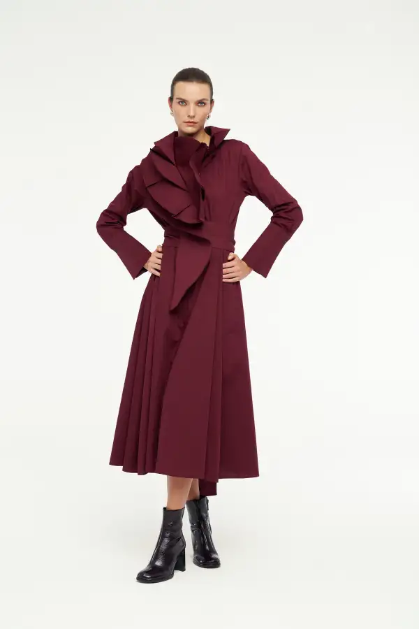 Luna Elbise - Bordo - 1