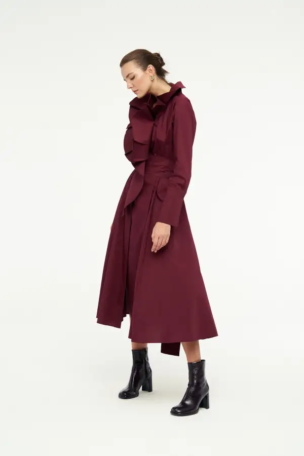 Luna Elbise - Bordo - 2