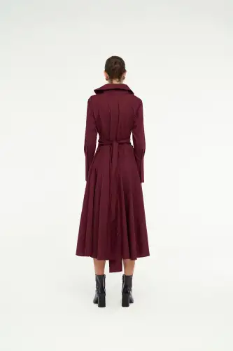 Luna Elbise - Bordo - 6