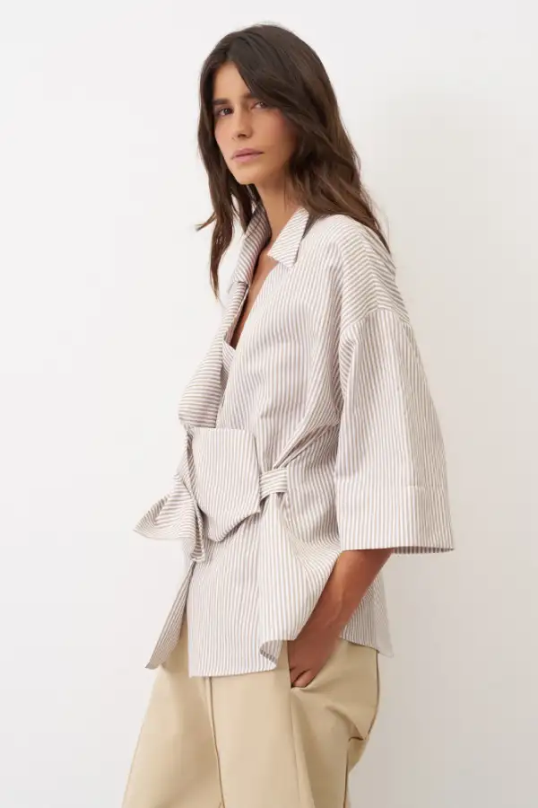 Manolia Gömlek - Bej - 3