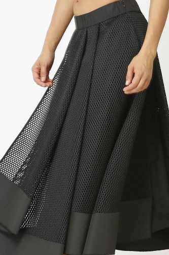 Mesh Multi-Piece Skirt - Black - 4