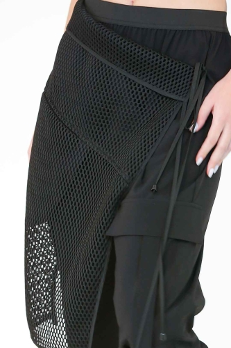 Mesh-Skirted Relaxed Pants - 5