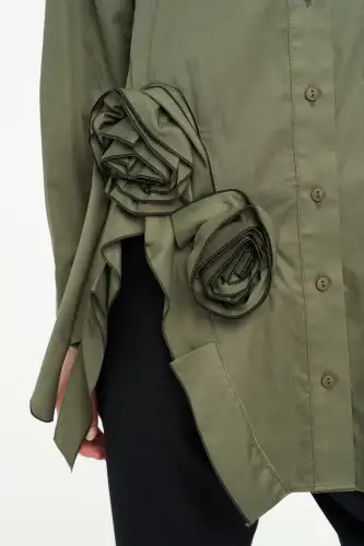 Mimoza Gömlek - Haki - 4