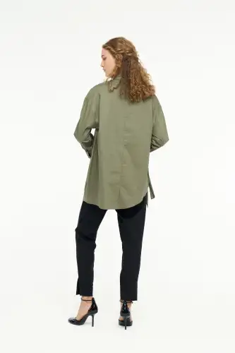 Mimoza Gömlek - Haki - 5