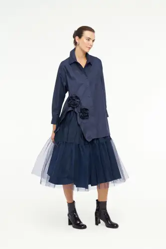 Mimoza Gömlek - Lacivert - BIZE (1)