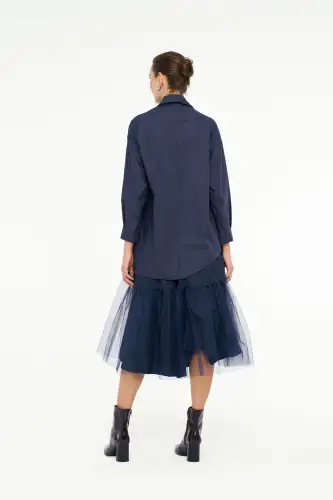 Mimoza Gömlek - Lacivert - 5