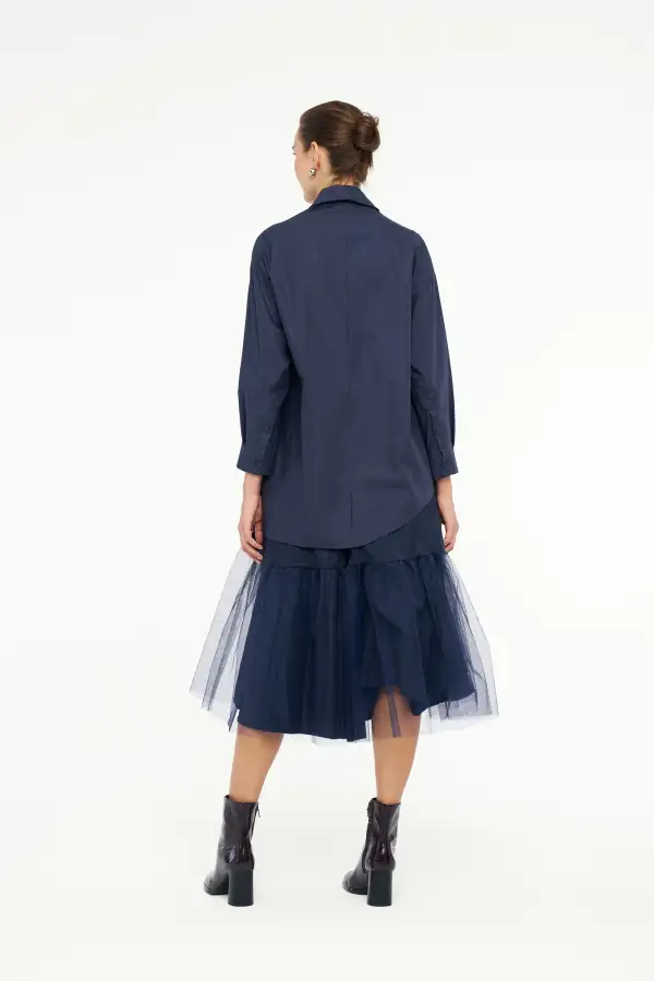 Mimoza Gömlek - Lacivert - 5