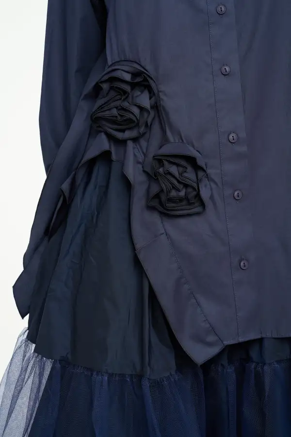 Mimoza Gömlek - Lacivert - 3