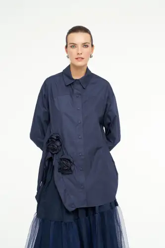 Mimoza Gömlek - Lacivert 