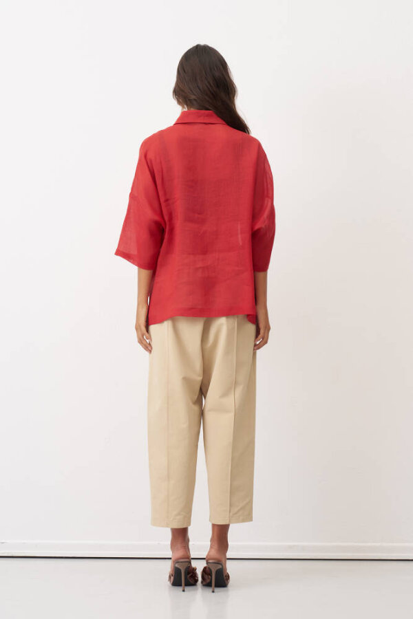 Monopetra Cepli Gömlek - Kırmızı - 5