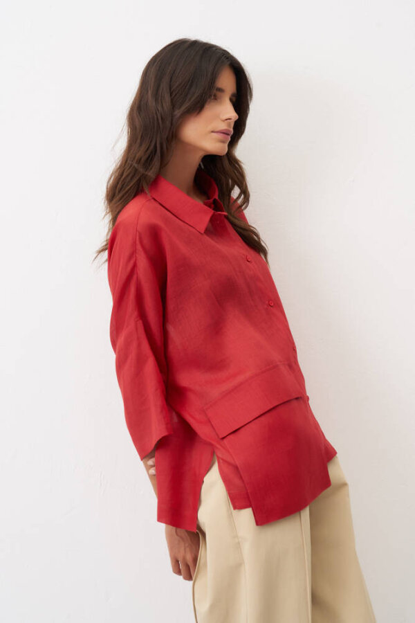 Monopetra Cepli Gömlek - Kırmızı - 3