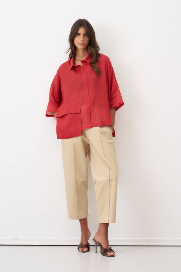 Monopetra Cepli Gömlek - Kırmızı - 2