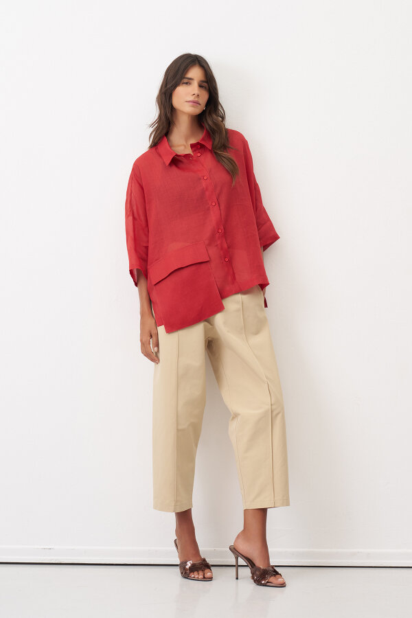 Monopetra Cepli Gömlek - Kırmızı - 2