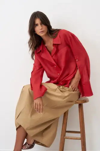 Monopetra Gömlek - Kırmızı 