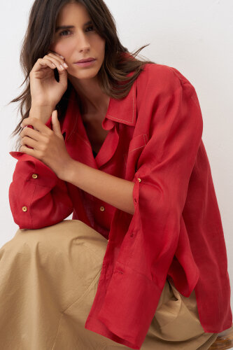 Monopetra Gömlek - Kırmızı - 3