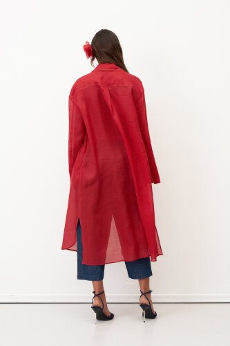Monopetra Uzun Gömlek - Kırmızı - 6