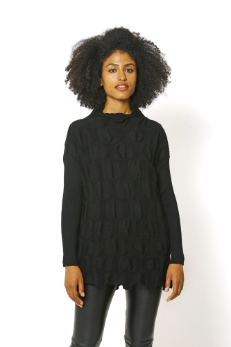 Motif Knit Sweater - Black 