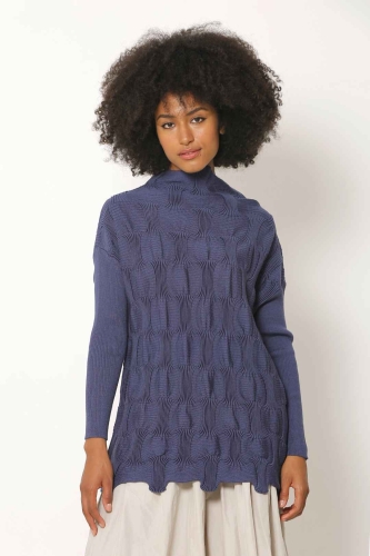 Motif Knit Sweater - Indigo 